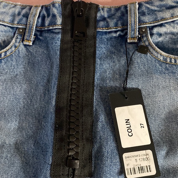 carmar denim black zipper jean skirt